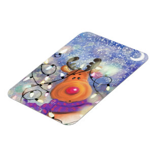 Magnet Flexible Happy Reindeer - Noël