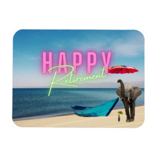 Magnet Flexible Happy Retirement Funny Surreal Beach Scene 