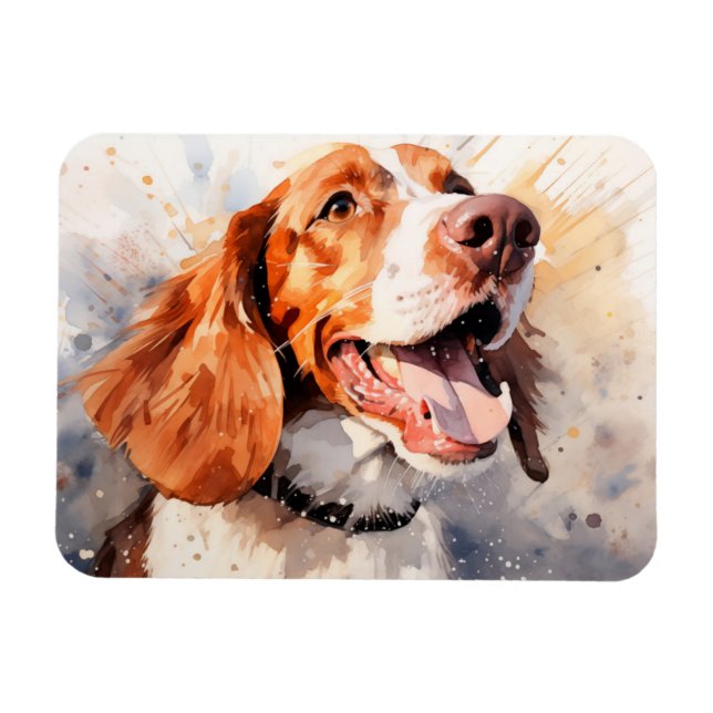 Magnet Flexible Happy Watercolor Dog Art Imprimer (Horizontal)