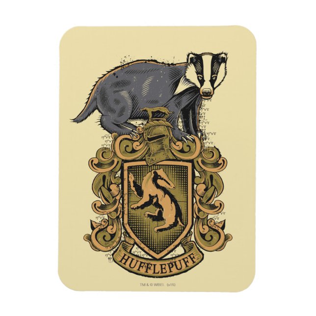 Magnet Flexible Harry Potter | Blason de Poufsouffle avec Blaireau (Vertical)