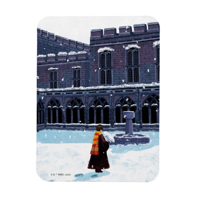 Magnet Flexible HARRY POTTER™ et Hedwig dans la cour de HOGWARTS™ (Vertical)