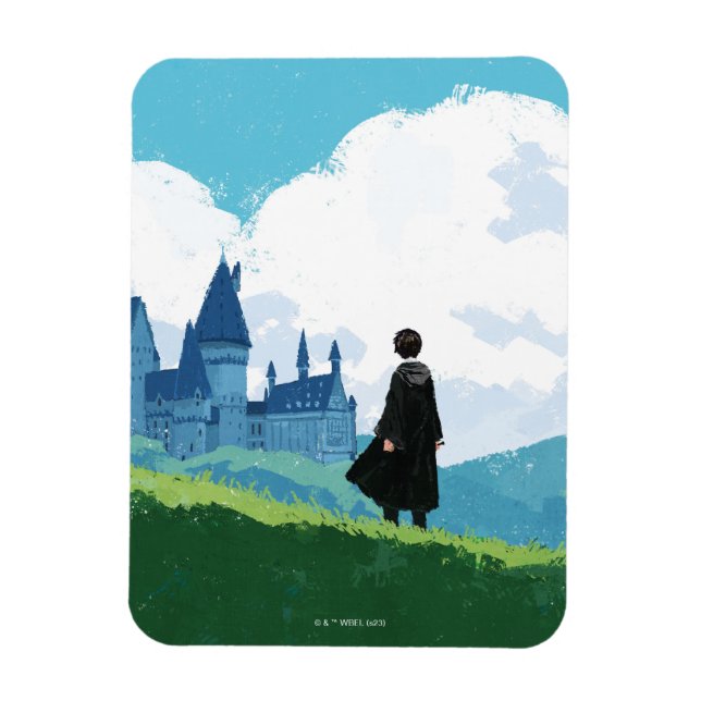 Magnet Flexible HARRY POTTER™ Surplombant le château HOGWARTS™ (Vertical)