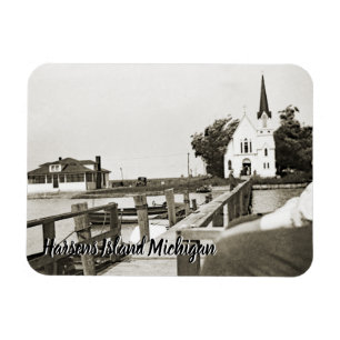 Magnet Flexible Harsens Island Michigan St Marks Church 1925 vue