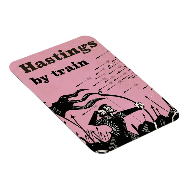 Magnet Flexible Hastings Par train poster de voyage vintage (Côté Droit)
