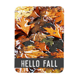 Magnet Flexible Hello Fall Rainy Feuilles