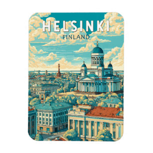 Magnet Flexible Helsinki Finland Voyage Art Vintage