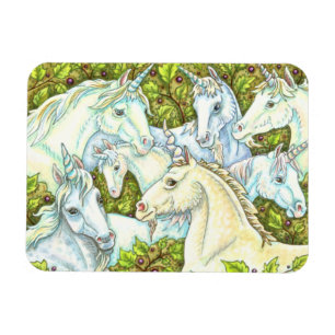 Magnet Flexible HERDE UNICORN MÉDIÉVAL, CHEVAUX, Imaginaire DE LA 
