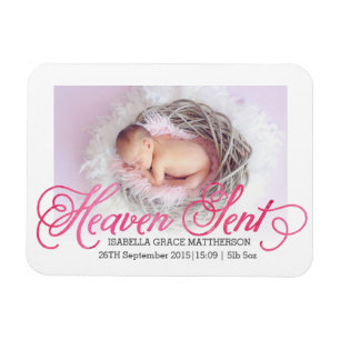 Magnet Flexible Heure envoyé Faire-part de naissance d'aquarelle r