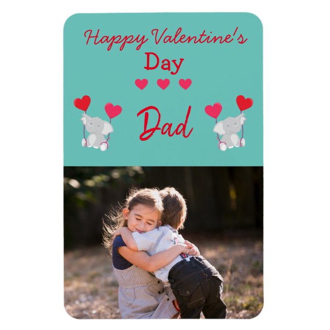 Magnet Flexible Heureuse Sainte-Valentin papa Photo (Vertical)