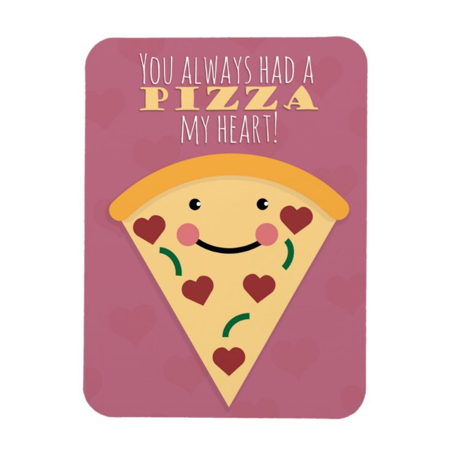 Magnet Flexible Heureuse Sainte-Valentin Pizza Slice Humour (Vertical)