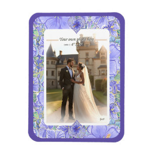 Magnet Flexible Hibiscus & dentelle BLEU