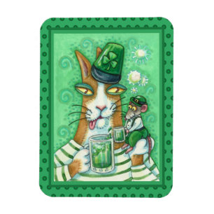 MAGNET FLEXIBLE HISS N'FITZ CHAT & RAT, CHEERS TO GREEN BEER FUNNY