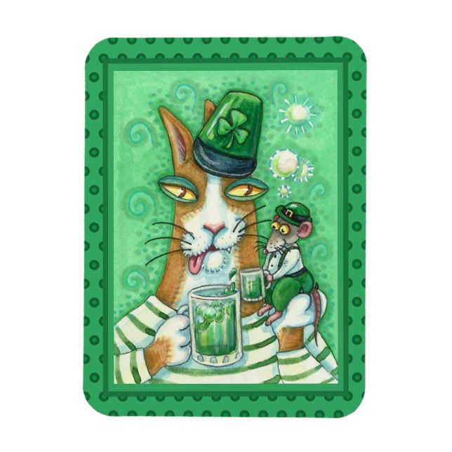 MAGNET FLEXIBLE HISS N'FITZ CHAT & RAT, CHEERS TO GREEN BEER FUNNY (Vertical)