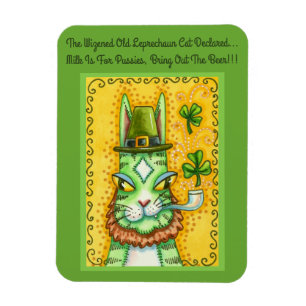 MAGNET FLEXIBLE HISS N'FITZ LEPRECHAUN, ST. CHAT AMUSANT DE LA JOU