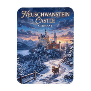 Magnet Flexible Hiver au château de Neuschwanstein en Allemagne