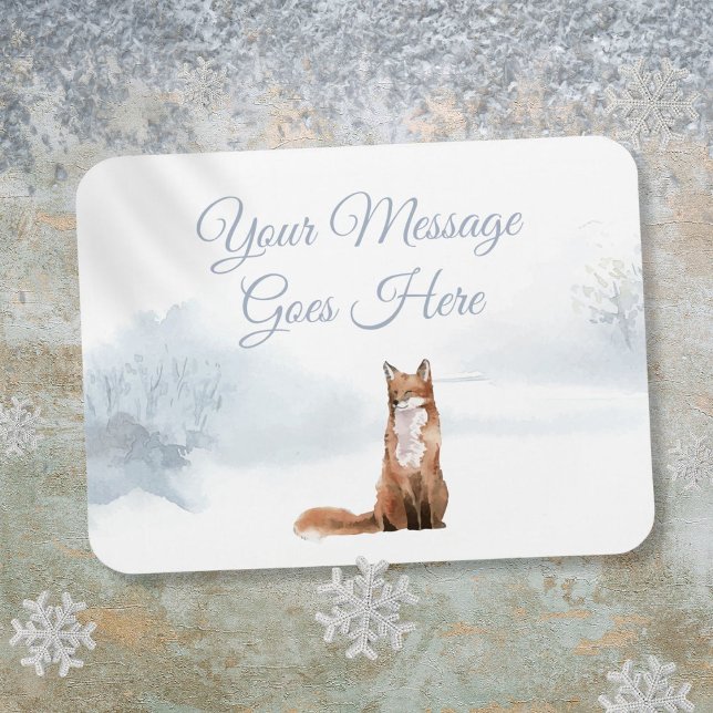 Magnet Flexible Hiver Vacances de Noël Fox Woodland (Custom Winter Woodland Fox Christmas Holidays Magnet)