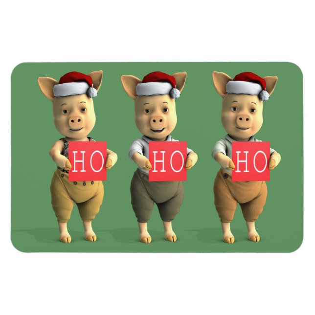 Magnet Flexible Ho Ho Ho Piglets (Horizontal)