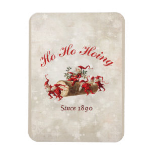 Magnet Flexible Ho Ho Hoing depuis 1890 gnomes vintages Noël