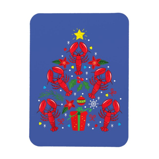 Magnet Flexible Homard Noël Ornament Arbre Drôle Noël Cadeau (Vertical)