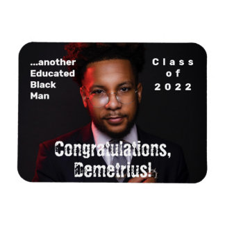 Magnet Flexible Homme noir éduqué 2022 - photo de la graduation