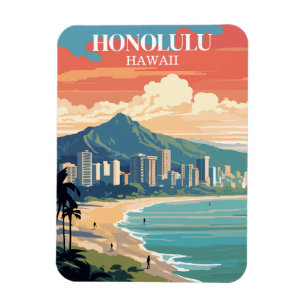 Magnet Flexible Honolulu, Hawaii : Voyage Vintage