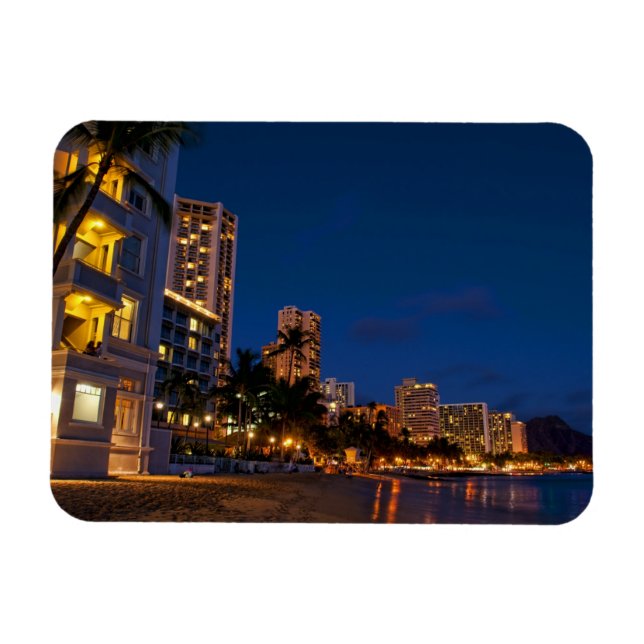 Magnet Flexible Honolulu, Oahu, Hawaii. Exposition nocturne (Horizontal)