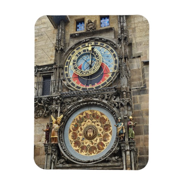 Magnet Flexible Horloge astronomique de Prague fermer la vue aiman (Vertical)