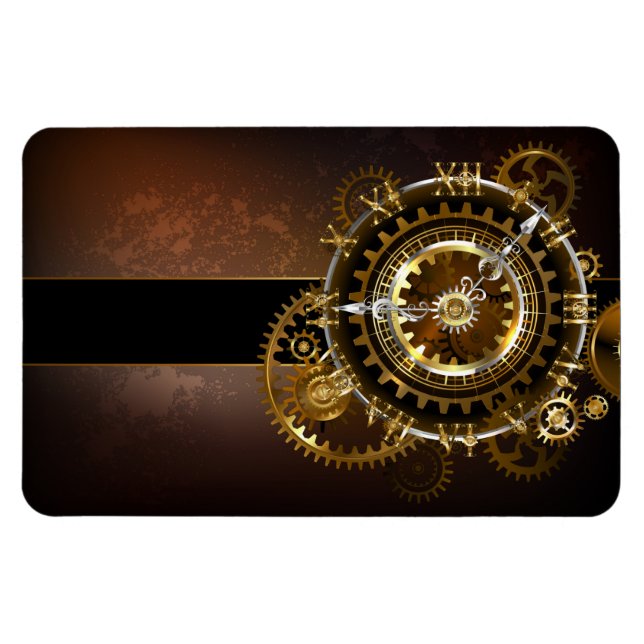 Magnet Flexible Horloge Steampunk avec des engrenages anciens (Horizontal)