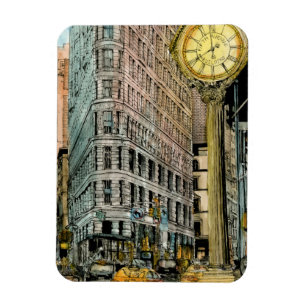 Magnet Flexible Horloge vintage de Cinquième Avenue des
