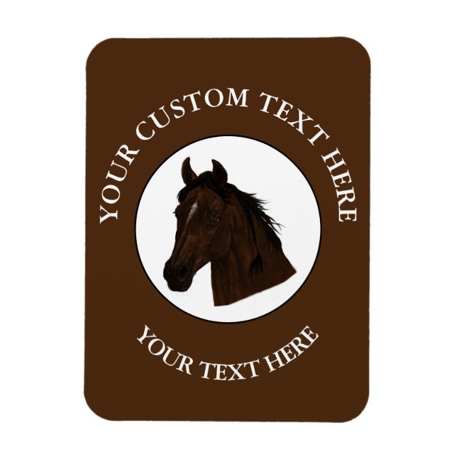 Magnet Flexible Horse Custom Text Classic Icon Logo Photo (Vertical)