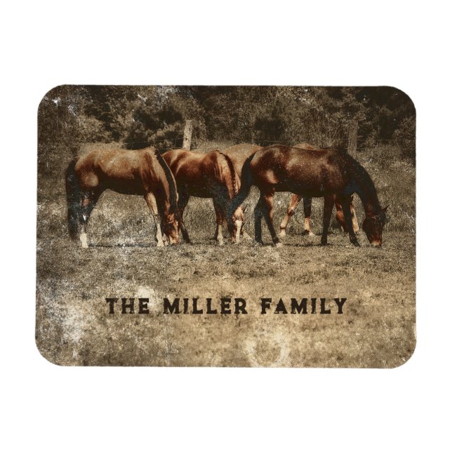 Magnet Flexible Horse Farm Pays Vintage Rustique Ouest (Horizontal)