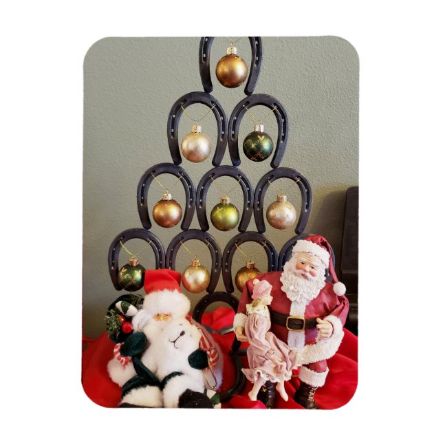 Magnet Flexible Horseshoe arbre de Noël Santa Clause photographie (Vertical)
