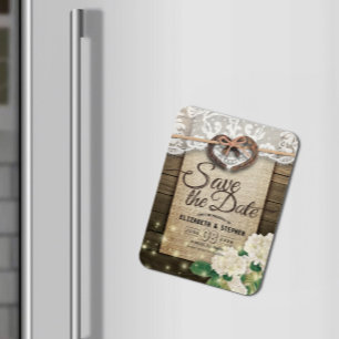 Magnet Flexible Horseshoe Hydrangea Mariage campagnard Enregistrer