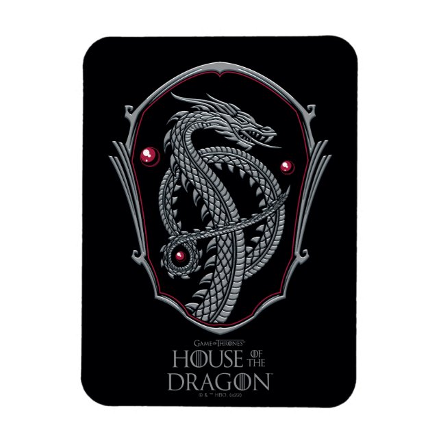 Magnet Flexible HOUSE of the Dragon | Silver Dragon Crest (Vertical)
