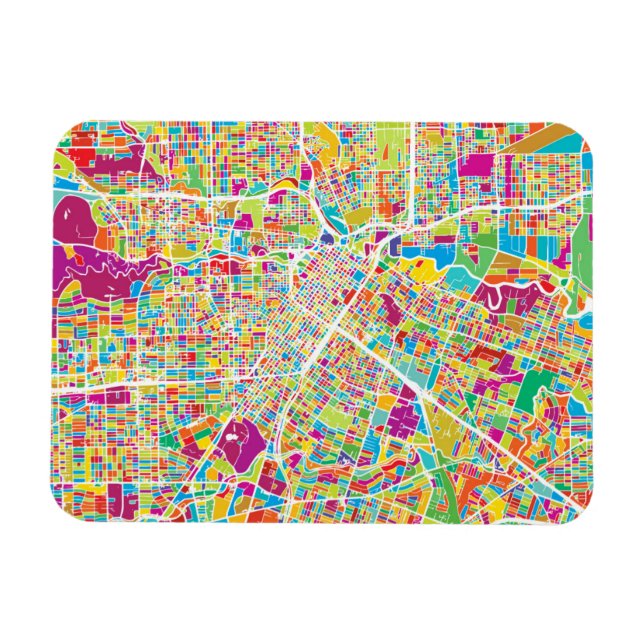 Magnet Flexible Houston, Texas | Carte Neon (Horizontal)