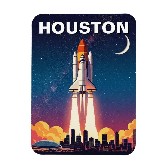 Magnet Flexible Houston Texas Skyline Ville chute (Vertical)
