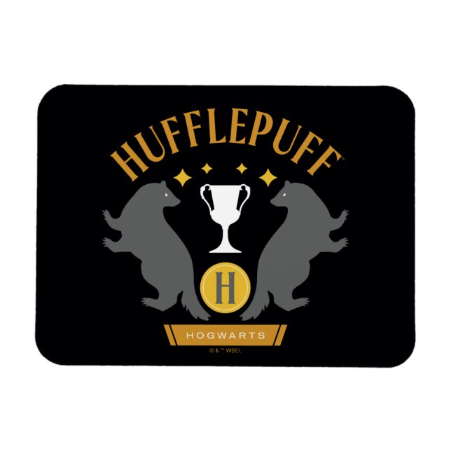 Magnet Flexible HUFFLEPUFF™ Badger and Cup House Pride Graphisme (Horizontal)