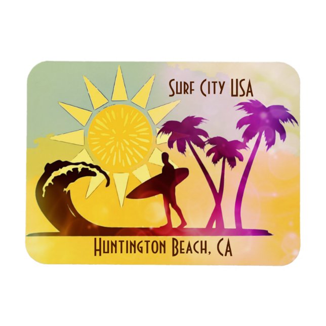 Magnet Flexible Huntington Beach California Surf City USA (Horizontal)
