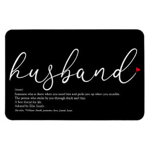 Magnet Flexible Husband Definition Chic Script Love Heart