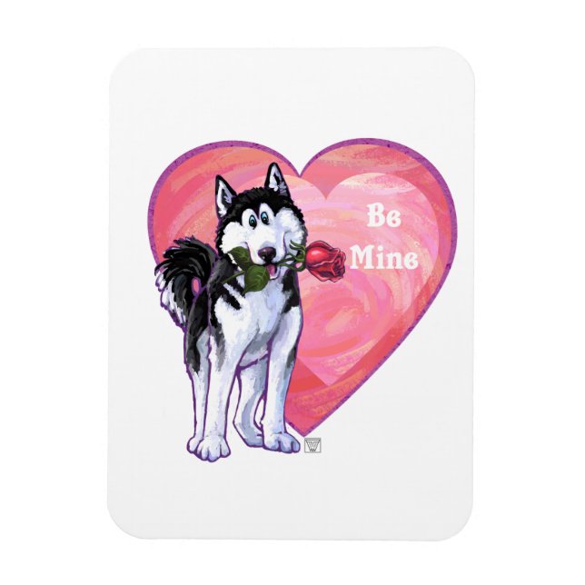 Magnet Flexible Husky Valentine's Day (Vertical)