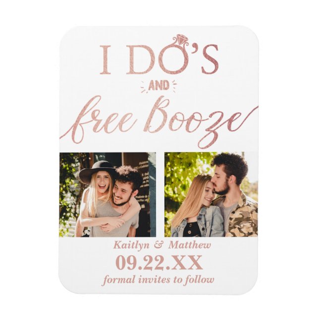 Magnet Flexible I Do's & Free Booze Modern Wedding Enregistrer la  (Vertical)