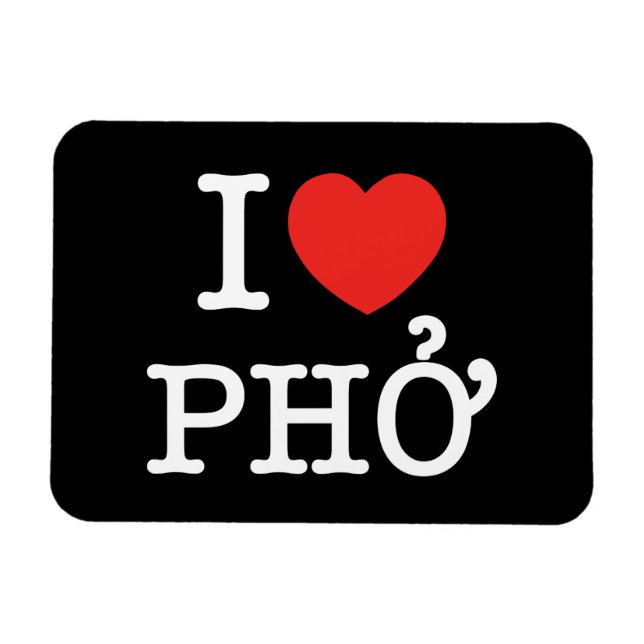 Magnet Flexible I Heart (Amour) Pho (Horizontal)