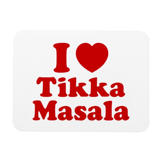 Magnet Flexible I Heart (Amour) Tikka Masala (Horizontal)