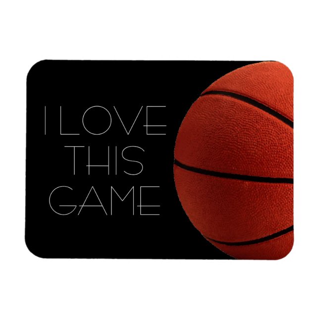 Magnet Flexible I Love Basketball Close Up (Horizontal)