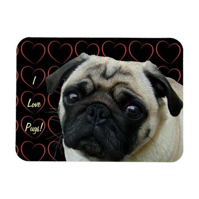Magnet Flexible I Love Carlins avec Coeurs Aimant Flexible (Horizontal)