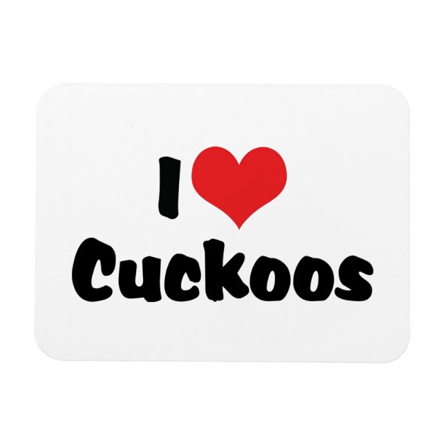 Magnet Flexible I Love Coeur Cuckoos - Cuckoo Oiseau Amoureux (Horizontal)