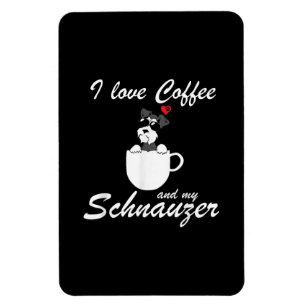 Magnet Flexible i love coffee and my schnauzer dog lovers
