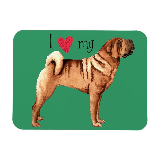 Magnet Flexible I Love my Chinese Shar-Pei (Horizontal)