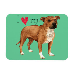 Magnet Flexible I Love my Staffordshire Terrier