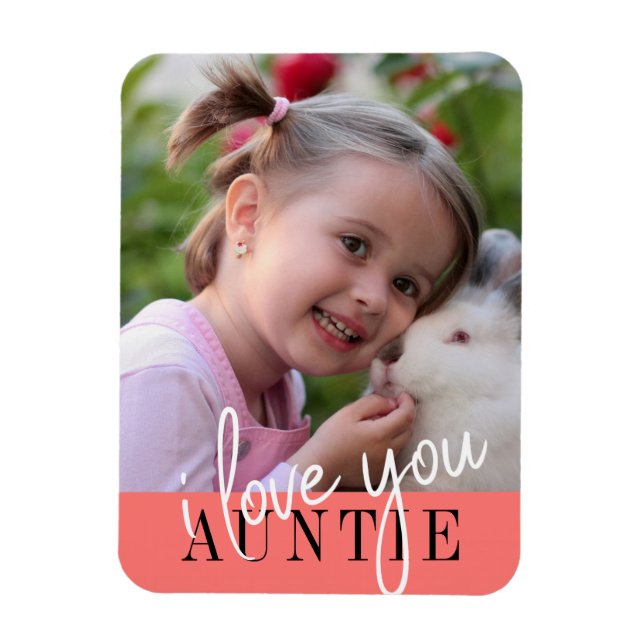 Magnet Flexible I Love You Tante Photo personnalisée (Vertical)
